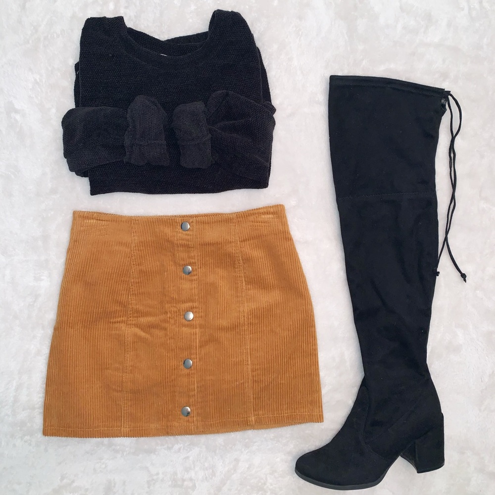 Forever 21 Corduroy Button Up Skirt
